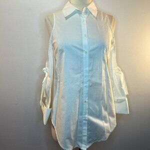 ROMEO + JULIET Women's White Open Shoulder L/S Button up Shirt - Size S - NWT